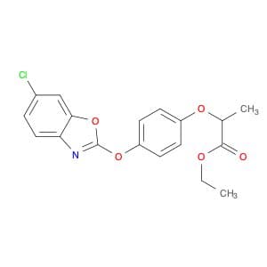 Propanoic acid, 2-[4-[(6-chloro-2-benzoxazolyl)oxy]phenoxy]-, ethyl ester