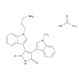 1H-Pyrrole-2,5-dione, 3-[1-(3-aminopropyl)-1H-indol-3-yl]-4-(1-methyl-1H-indol-3-yl)-, acetate (1:…