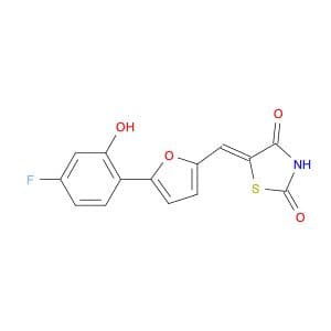 (5Z)-5-{[5-(4-Fluoro-2-hydroxyphenyl)furan-2-yl]methylidene}-1,3-thiazolidine-2,4-dione