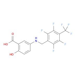 2-Hydroxy-5-[[[2,3,5,6-tetrafluoro-4-(trifluoromethyl)phenyl]methyl]amino]benzoic acid