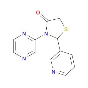 2-(Pyrazin-2-yl)-2-(pyridin-3-yl)thiazolidin-4-one
