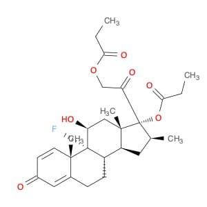 Pregna-1,4-diene-3,20-dione,9-fluoro-11-hydroxy-16-methyl-17,21-bis(1-oxopropoxy)-, (11b,16b)-