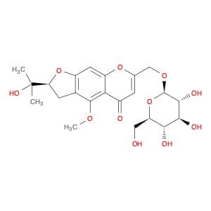 5H-Furo[3,2-g][1]benzopyran-5-one,7-[(b-D-glucopyranosyloxy)methyl]-2,3-dihydro-2-(1-hydroxy-1-met…