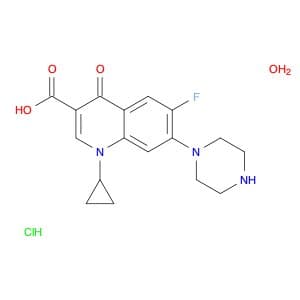 3-​Quinolinecarboxylic acid, 1-​cyclopropyl-​6-​fluoro-​1,​4-​dihydro-​4-​oxo-​7-​(1-​piperazinyl)…