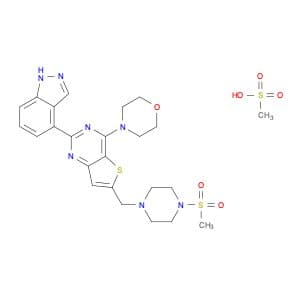 4-(2-(1H-Indazol-4-yl)-6-((4-(methylsulfonyl)piperazin-1-yl)methyl)thieno[3,2-d]pyrimidin-4-yl)mor…