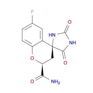 Spiro[4H-1-benzopyran-4,4'-imidazolidine]-2-carboxamide,6-fluoro-2,3-dihydro-2',5'-dioxo-, (2S,4S)-