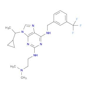 9-(1-Cyclopropylethyl)-N2-(2-(dimethylamino)ethyl)-N6-(3-(trifluoromethyl)benzyl)-9H-purine-2,6-di…