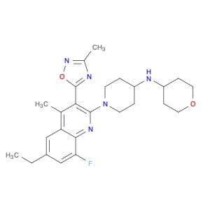 4-Piperidinamine, 1-[6-ethyl-8-fluoro-4-methyl-3-(3-methyl-1,2,4-oxadiazol-5-yl)-2-quinolinyl]-N-(…
