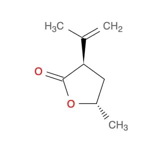 2(3H)-Furanone, dihydro-5-methyl-3-(1-methylethenyl)-, trans-