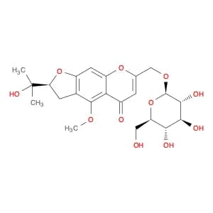 5H-Furo[3,2-g][1]benzopyran-5-one,7-[(b-D-glucopyranosyloxy)methyl]-2,3-dihydro-2-(1-hydroxy-1-met…