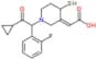 (2Z)-{1-[2-cyclopropyl-1-(2-fluorophenyl)-2-oxoethyl]-4-sulfanylpiperidin-3-ylidene}ethanoic acid