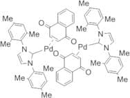 1,3-Bis(2,4,6-tri­methylphenyl)imidazol-2-ylidene(1,4-naphtho­quinone)palladium(0) dimer, 96%