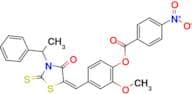 2-Methoxy-4-{[(5E)-4-oxo-3-(1-phenylethyl)-2-sulfanylidene-1,3-thiazolidin-5-ylidene]methyl}phenyl…