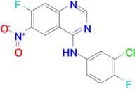 N-(3-Chloro-4-fluorophenyl)-7-fluoro-6-nitroquinazolin-4-amine