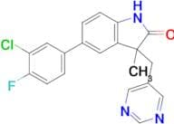 5-(3-Chloro-4-fluorophenyl)-3-methyl-3-(pyrimidin-5-ylmethyl)indolin-2-one