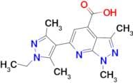 6-(1-ethyl-3,5-dimethyl-1H-pyrazol-4-yl)-1,3-dimethyl-1H-pyrazolo[3,4-b]pyridine-4-carboxylic acid