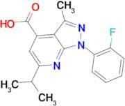 1-(2-fluorophenyl)-6-isopropyl-3-methyl-1H-pyrazolo[3,4-b]pyridine-4-carboxylic acid