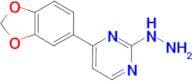 4-(1,3-benzodioxol-5-yl)-2-hydrazinopyrimidine