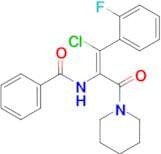 (Z)-N-(1-Chloro-1-(2-fluorophenyl)-3-oxo-3-(piperidin-1-yl)prop-1-en-2-yl)benzamide