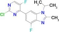 6-(2-Chloro-5-fluoropyrimidin-4-yl)-4-fluoro-1-isopropyl-2-methyl-1H-benzo[d]imidazole