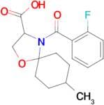 4-(2-fluorobenzoyl)-8-methyl-1-oxa-4-azaspiro[4.5]decane-3-carboxylic acid