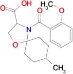 4-(2-methoxybenzoyl)-8-methyl-1-oxa-4-azaspiro[4.5]decane-3-carboxylic acid