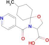 8-methyl-4-(pyridine-4-carbonyl)-1-oxa-4-azaspiro[4.5]decane-3-carboxylic acid