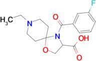 8-ethyl-4-(3-fluorobenzoyl)-1-oxa-4,8-diazaspiro[4.5]decane-3-carboxylic acid