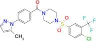 (4-((4-Chloro-3-(trifluoromethyl)phenyl)sulfonyl)piperazin-1-yl)(4-(5-methyl-1H-pyrazol-1-yl)pheny…