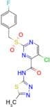 5-Chloro-2-((4-fluorobenzyl)sulfonyl)-N-(5-methyl-1,3,4-thiadiazol-2-yl)pyrimidine-4-carboxamide