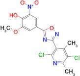 4-[3-(2,5-Dichloro-4,6-dimethyl-3-pyridinyl)-1,2,4-oxadiazol-5-yl]-2-methoxy-6-nitrophenol