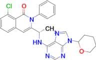8-Chloro-2-phenyl-3-((1S)-1-((9-(tetrahydro-2H-pyran-2-yl)-9H-purin-6-yl)amino)ethyl)isoquinolin-1…