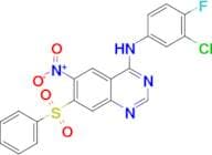N-(3-Chloro-4-fluorophenyl)-6-nitro-7-(phenylsulfonyl)quinazolin-4-amine