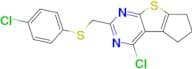 4-Chloro-2-[[(4-chlorophenyl)thio]methyl]-6,7-dihydro-5H-cyclopenta[4,5]thieno[2,3-d]pyrimidine