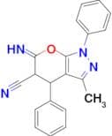 6-imino-3-methyl-1,4-diphenyl-1H,4H,5H,6H-pyrano[2,3-c]pyrazole-5-carbonitrile