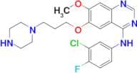 N-(3-Chloro-4-fluorophenyl)-7-methoxy-6-(3-(piperazin-1-yl)propoxy)quinazolin-4-amine