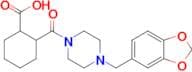 2-(4-(Benzo[d][1,3]dioxol-5-ylmethyl)piperazine-1-carbonyl)cyclohexane-1-carboxylic acid
