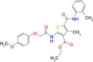 Ethyl 2-(2-(4-methoxyphenoxy)acetamido)-4-methyl-5-(o-tolylcarbamoyl)thiophene-3-carboxylate