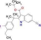 Tert-Butyl 6-cyano-2-(2-(4-ethyl-3-iodophenyl)propan-2-yl)-1H-indole-3-carboxylate