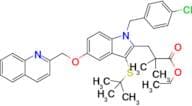 Ethyl 3-(3-(tert-butylthio)-1-(4-chlorobenzyl)-5-(quinolin-2-ylmethoxy)-1H-indol-2-yl)-2,2-dimethy…