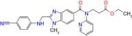 Ethyl 3-(2-(((4-cyanophenyl)amino)methyl)-1-methyl-N-(pyridin-2-yl)-1H-benzo[d]imidazole-5-carboxa…