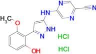 5-{[3-(2-hydroxy-6-methoxyphenyl)-1H-pyrazol-5-yl]amino}pyrazine-2-carbonitrile dihydrochloride