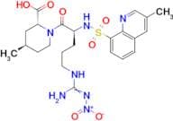 (2R,4R)-4-methyl-1-[(2S)-2-(3-methylquinoline-8-sulfonamido)-5-(N''-nitrocarbamimidamido)pentanoyl…