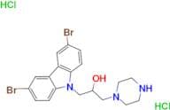 1-(3,6-dibromo-9H-carbazol-9-yl)-3-(piperazin-1-yl)propan-2-ol dihydrochloride
