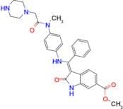 (Z)-Methyl 3-(((4-(N-methyl-2-(piperazin-1-yl)acetamido)phenyl)amino)(phenyl)methylene)-2-oxoindol…