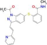 (E)-2-((1-Acetyl-3-(2-(pyridin-2-yl)vinyl)-1H-indazol-6-yl)thio)-N-methylbenzamide (Axitinib Impur…