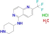 N-Piperidin-4-yl-2-(trifluoromethyl)-1,6-naphthyridin-5-amine hydrochloride monohydrate