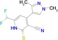 6-Difluoromethyl-4-(1,3-dimethyl-1H-pyrazol-4-yl)-2-mercapto-nicotinonitrile
