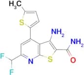 3-Amino-6-difluoromethyl-4-(5-methyl-thiophen-2-yl)-thieno[2,3- b ]pyridine-2-carboxylic acid amide
