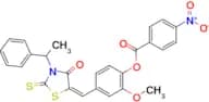 2-Methoxy-4-{[(5E)-4-oxo-3-(1-phenylethyl)-2-sulfanylidene-1,3-thiazolidin-5-ylidene]methyl}phenyl…